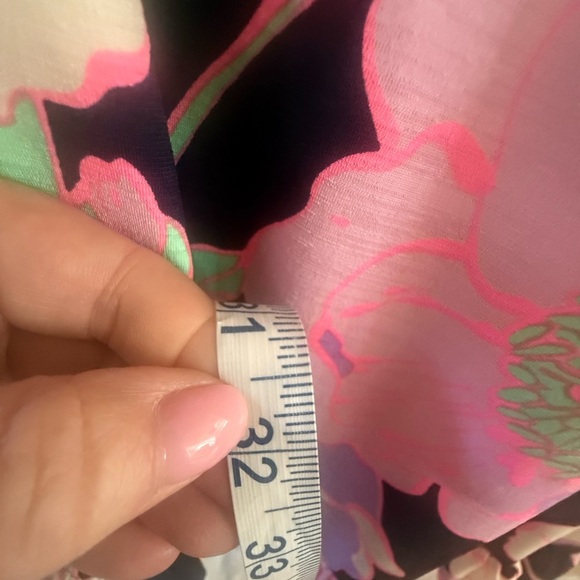 Women’s Floral Tunic Top Navy vibrant Pink and Green 2XL ruffle resort wear - Picture 8 of 9